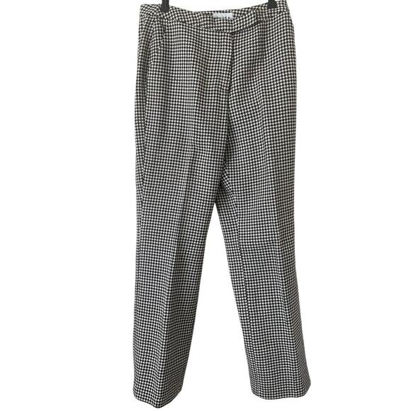 david n. Pants - VTG Women’s Wool Houndstooth Trouser Pants Preppy Old Money Light Academia SZ 8